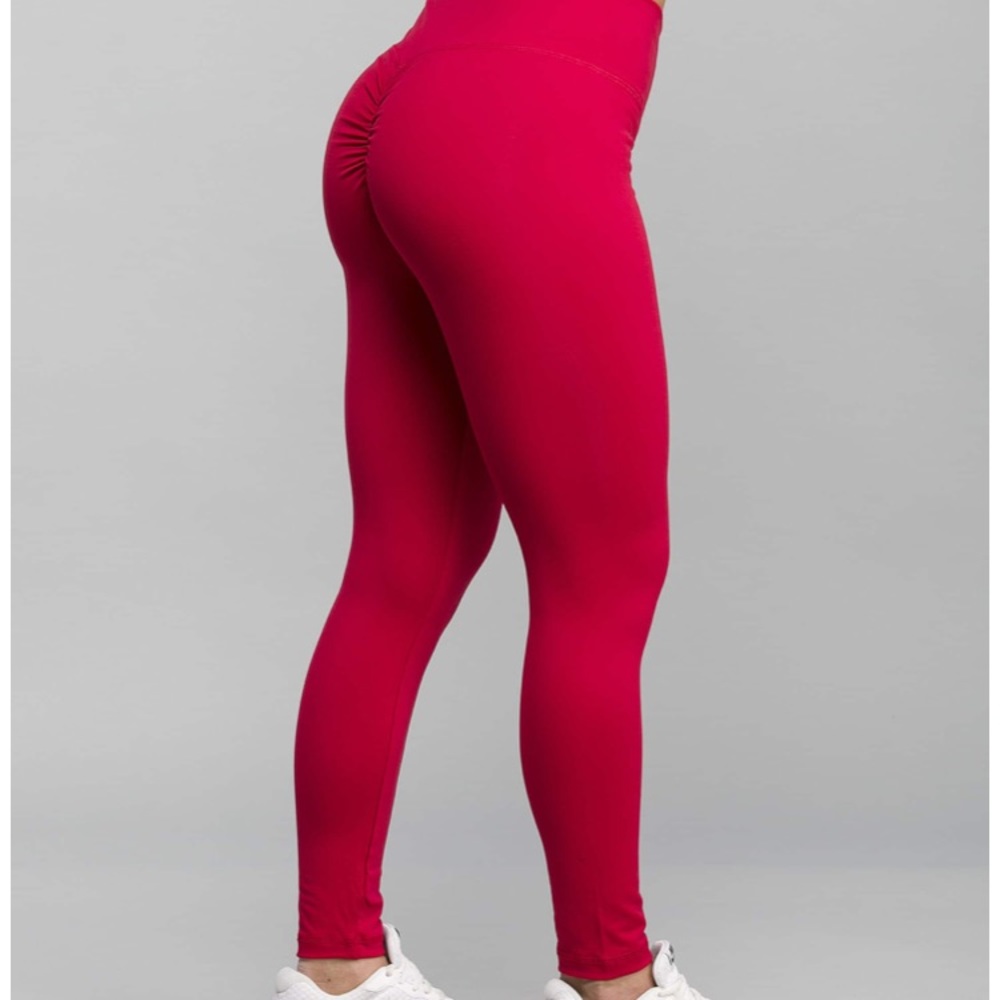 Red High Waist Leggings